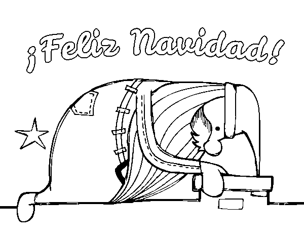 Santa claus looking through the fireplace coloring page