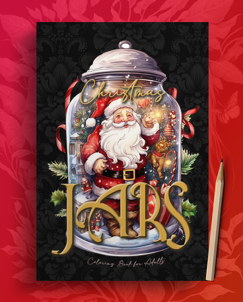 Christmas jars coloring book grayscale printbook â monsoon publishing usa