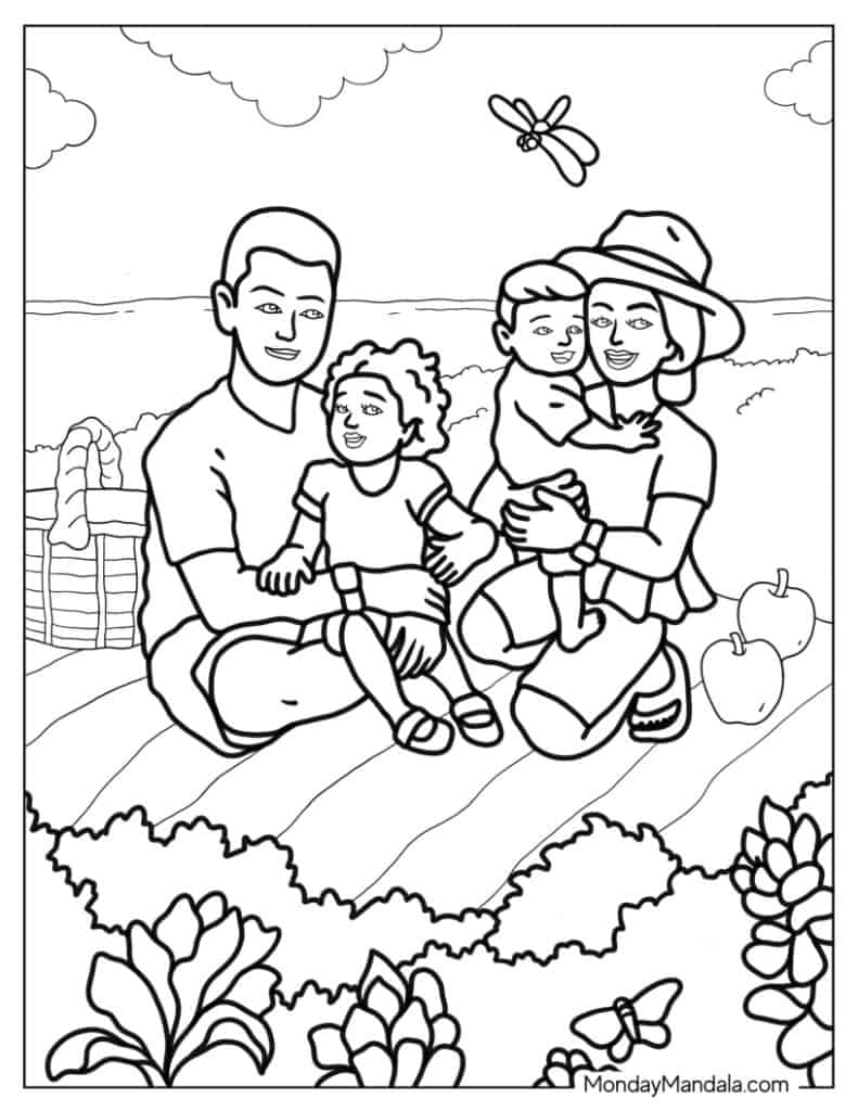 Family coloring pages free pdf printables