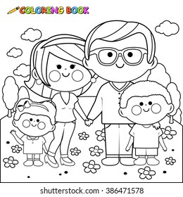 Family coloring book stock photos