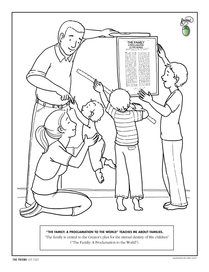 Family coloring page lds lesson ideas