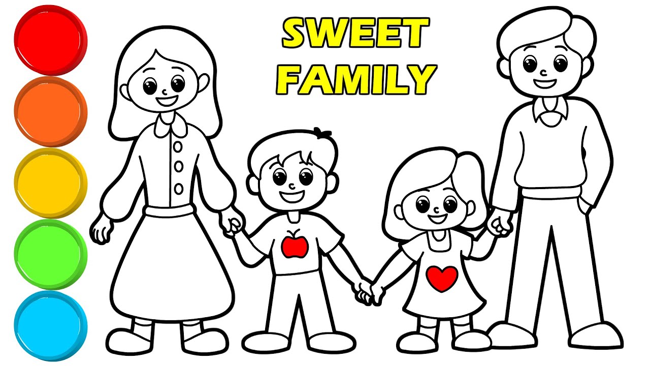 How to draw easy family drawing basic drawing tips painting and coloring