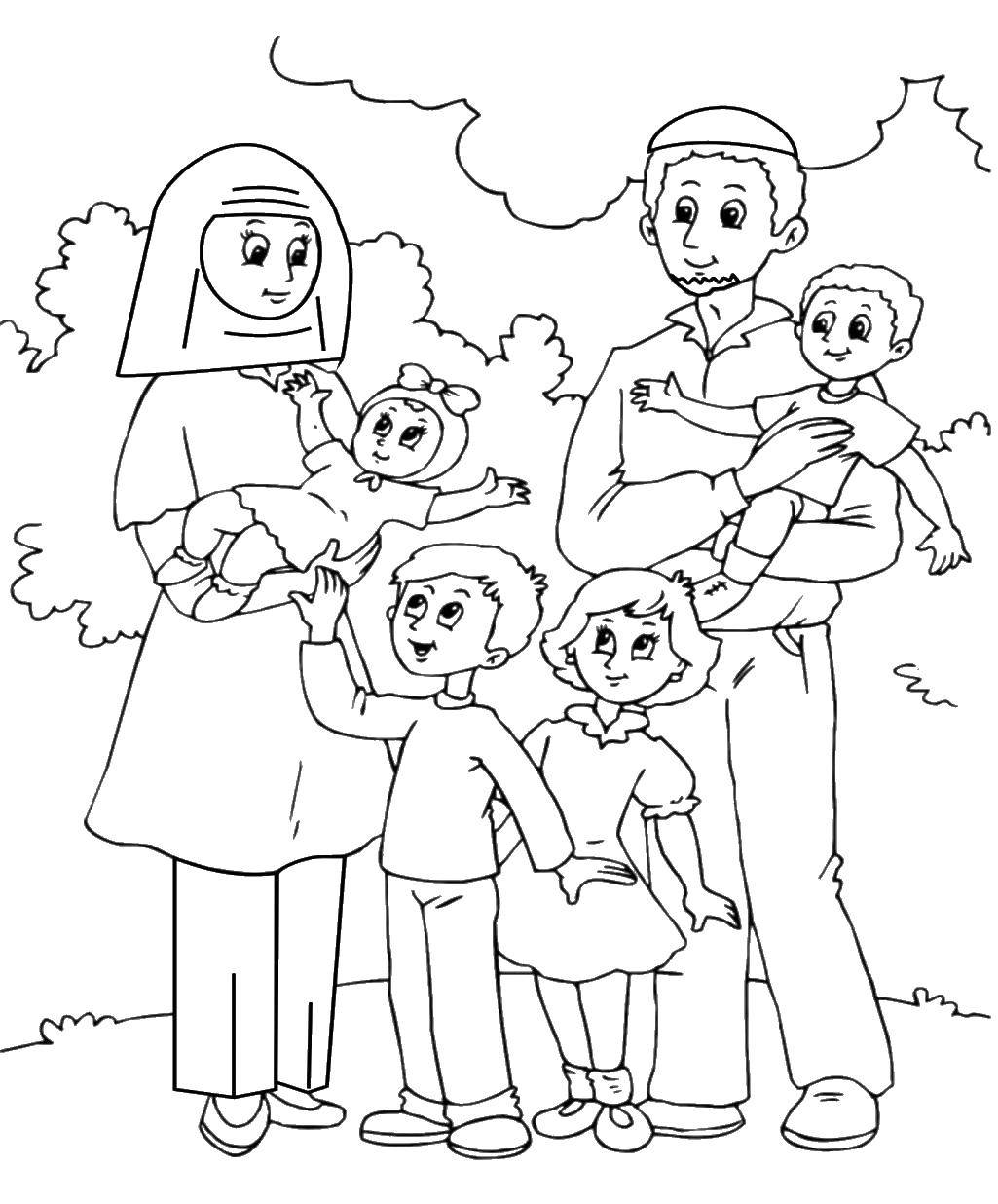 Online coloring pages coloring page happy family family members download print coloring page