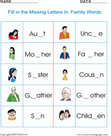 Printable family members worksheet coloring worksheets free online coloring pages