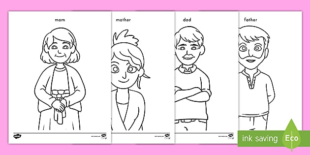 My family coloring sheets teacher made