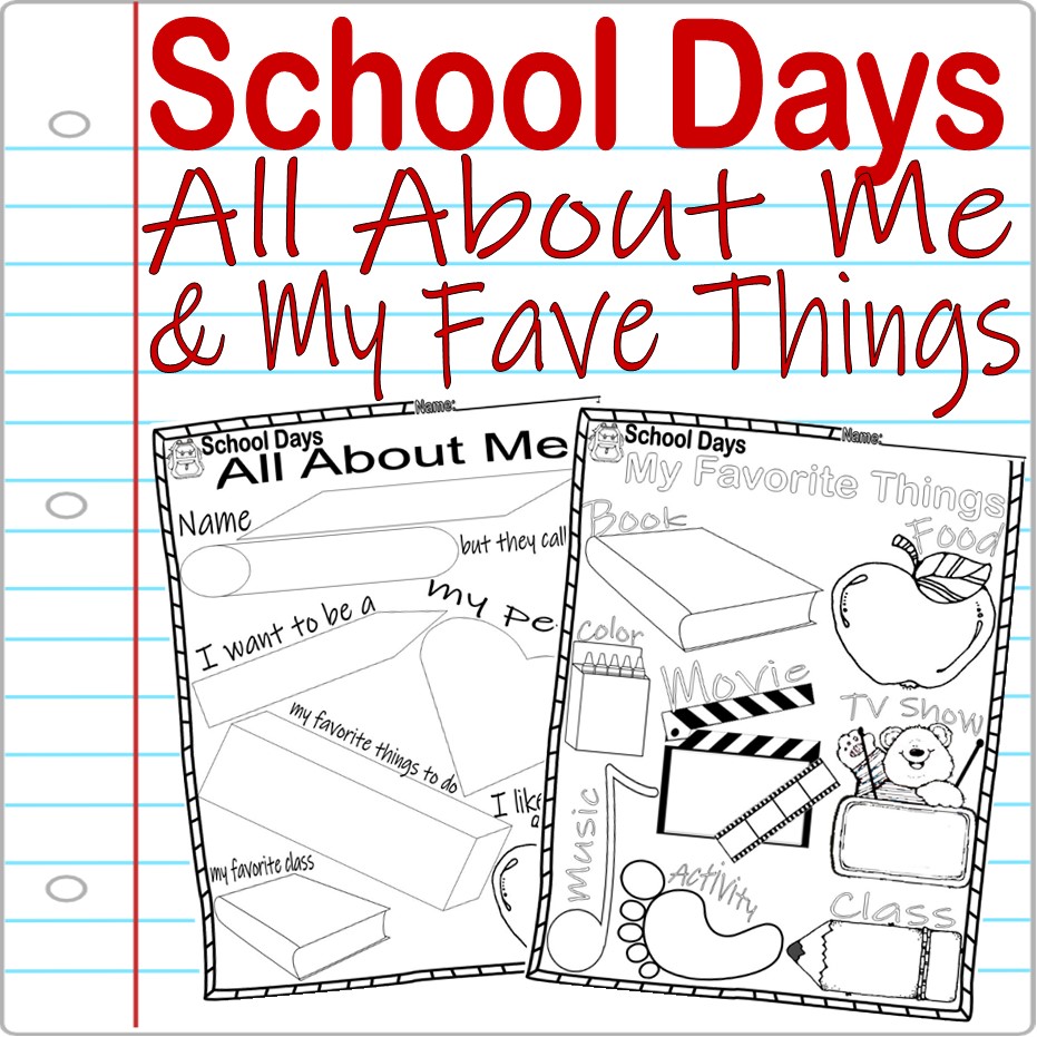 Back to school all about me my favorite things student worksheets activities fun made by teachers
