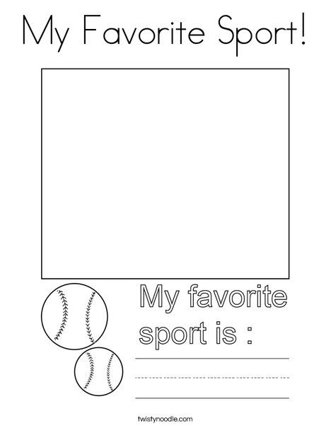 My favorite sport coloring page