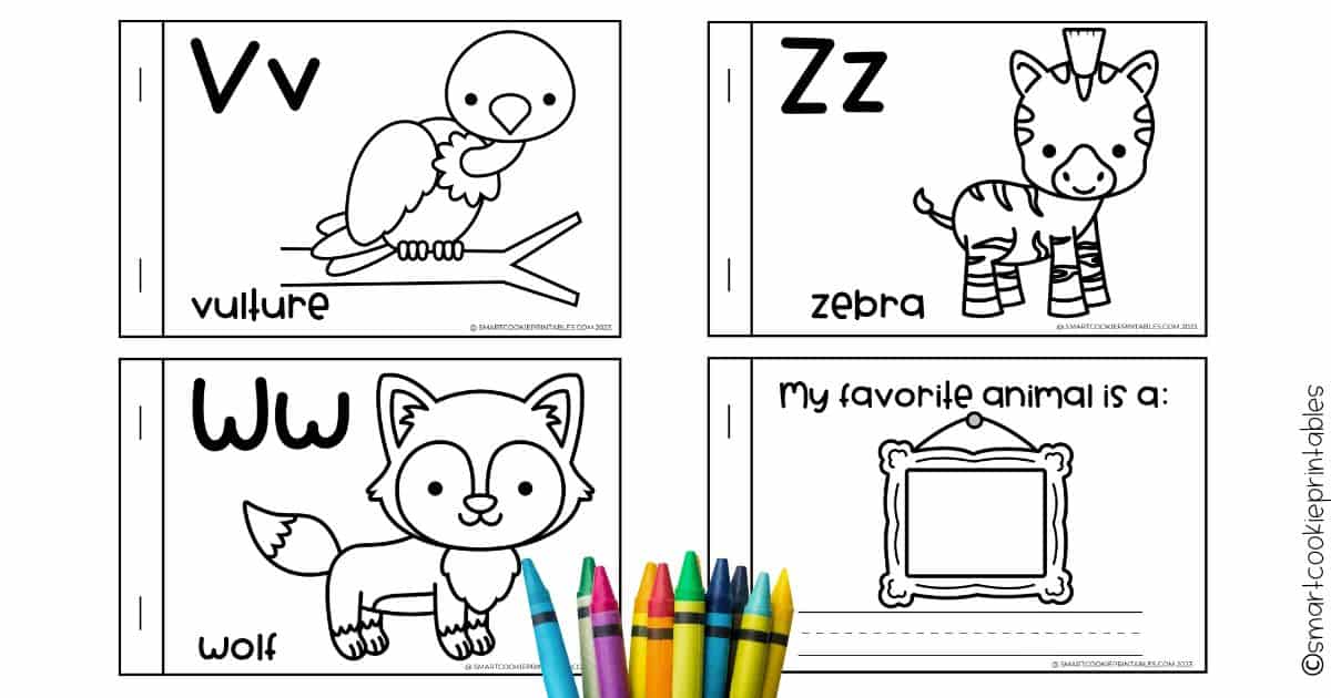 Free printable animal alphabet coloring book