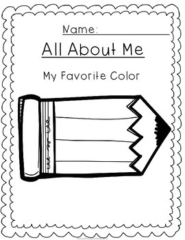 No prep all about me my favorite color by mr and mrs special education