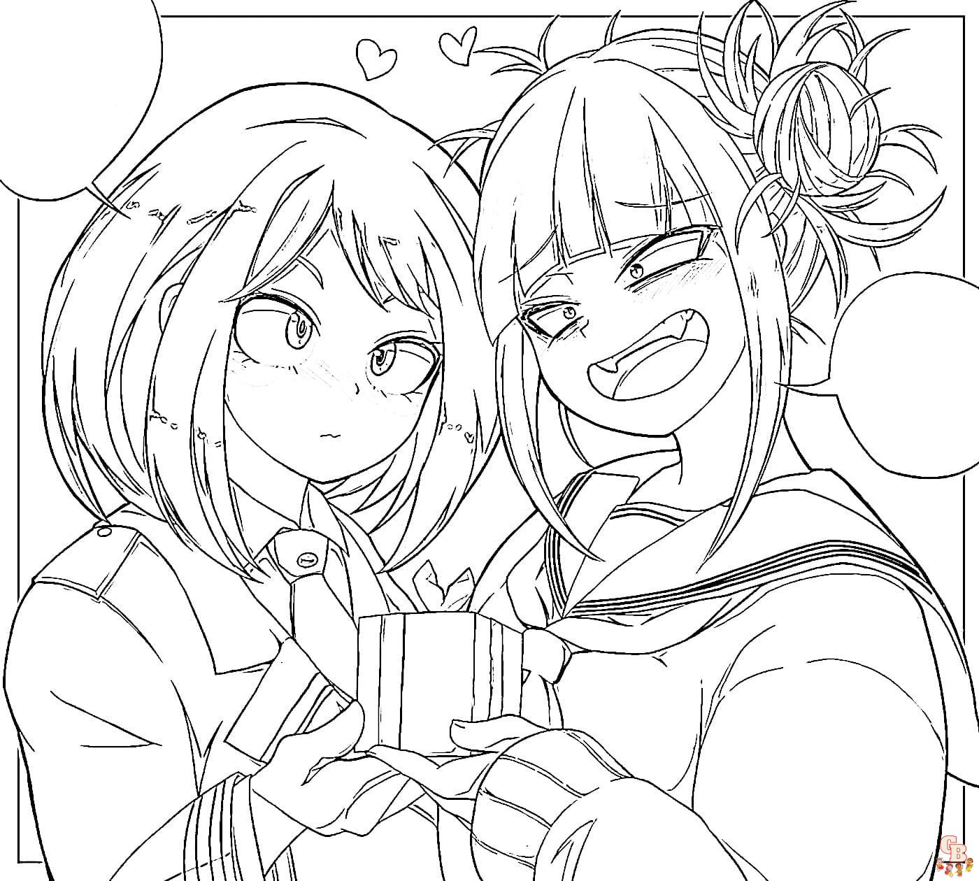 My hero academia toga coloring pages