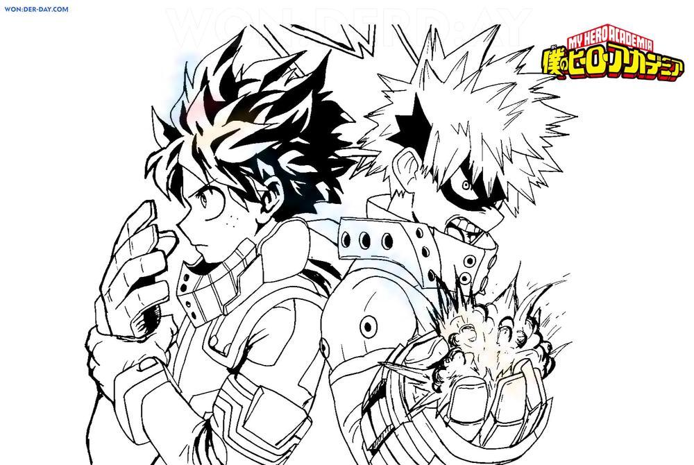 Free printable my hero academia coloring pages for kids
