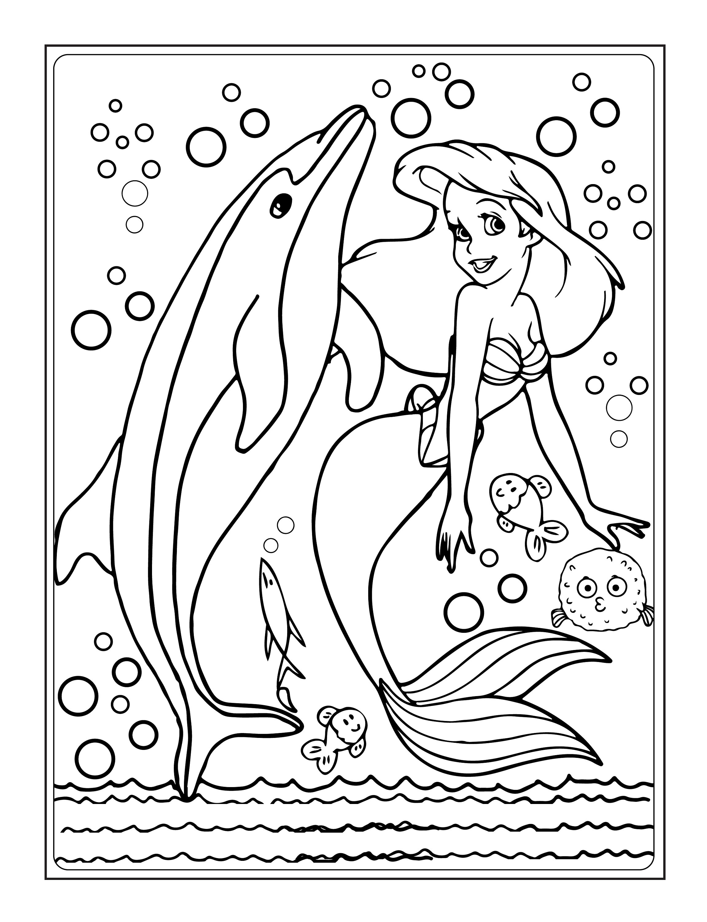 Mermaid coloring book pages