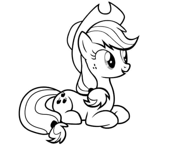 My little pony applejack coloring page