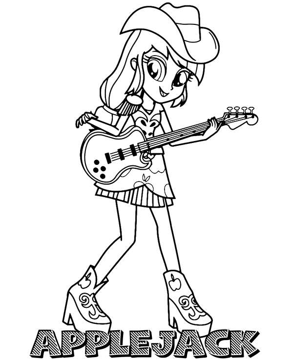 Applejack coloring page mlp