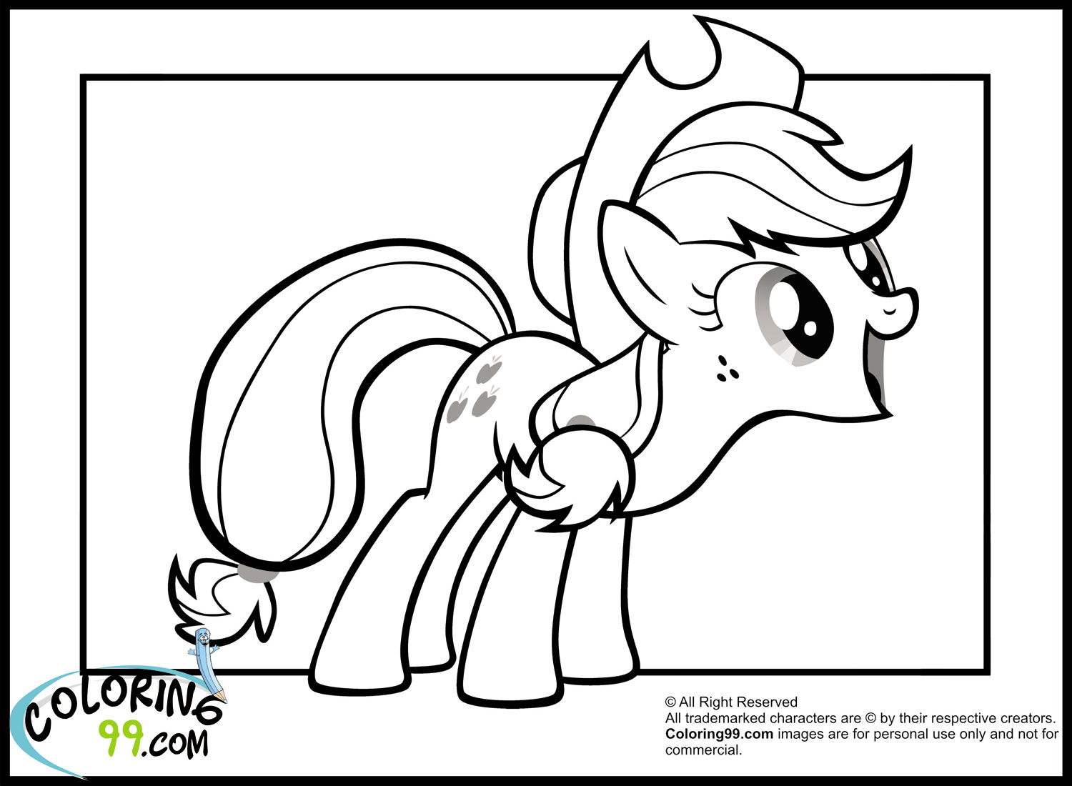 My little pony applejack coloring pages team colors