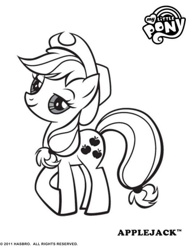 Apple jack my little pony coloring