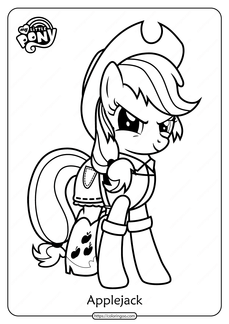 Free printable mlp applejack pdf coloring pages my little pony applejack my little pony twilight coloring pages