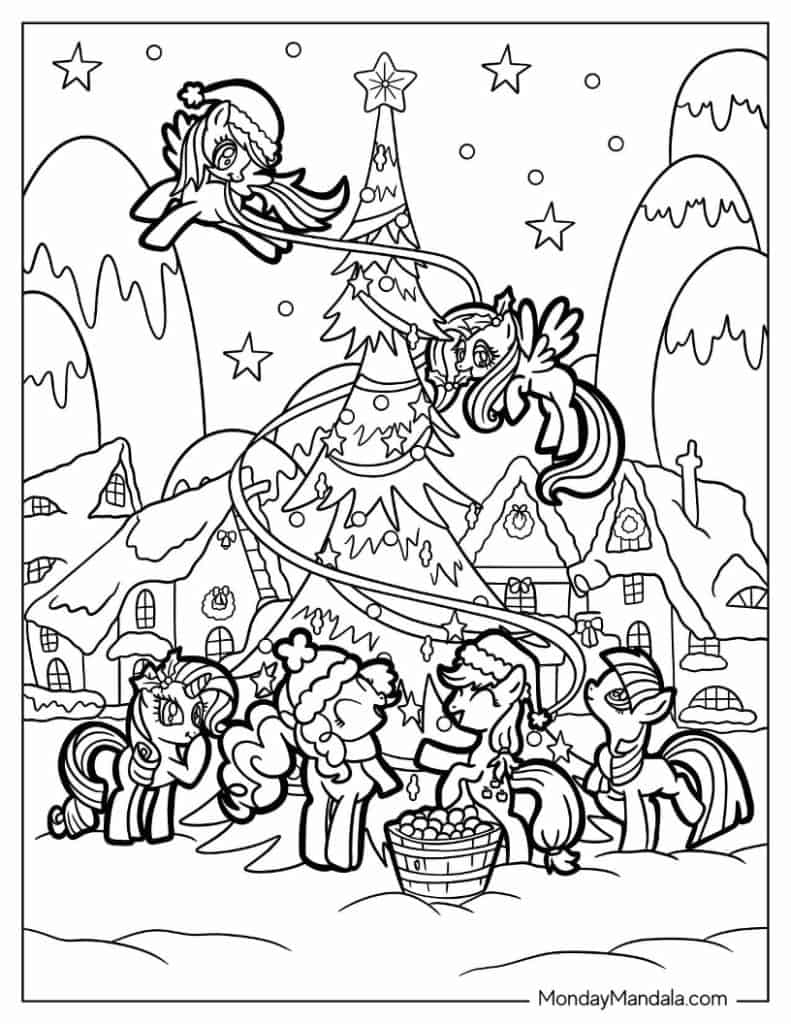 Christmas coloring pages free pdf printables
