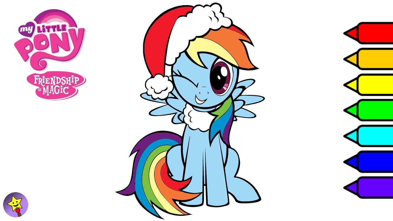 My little pony coloring book mlp rainbow dash coloring page christmas