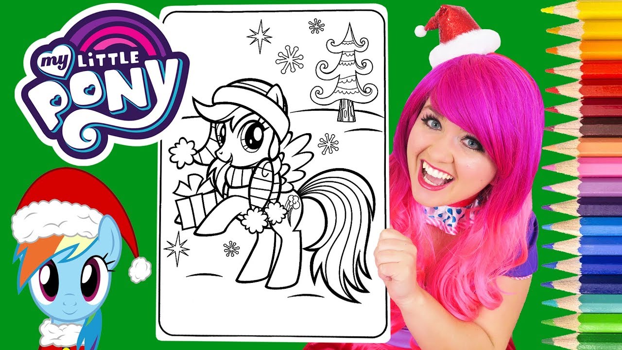 Coloring y little pony christas rainbow dash coloring page prisacolor pencils kii the clown