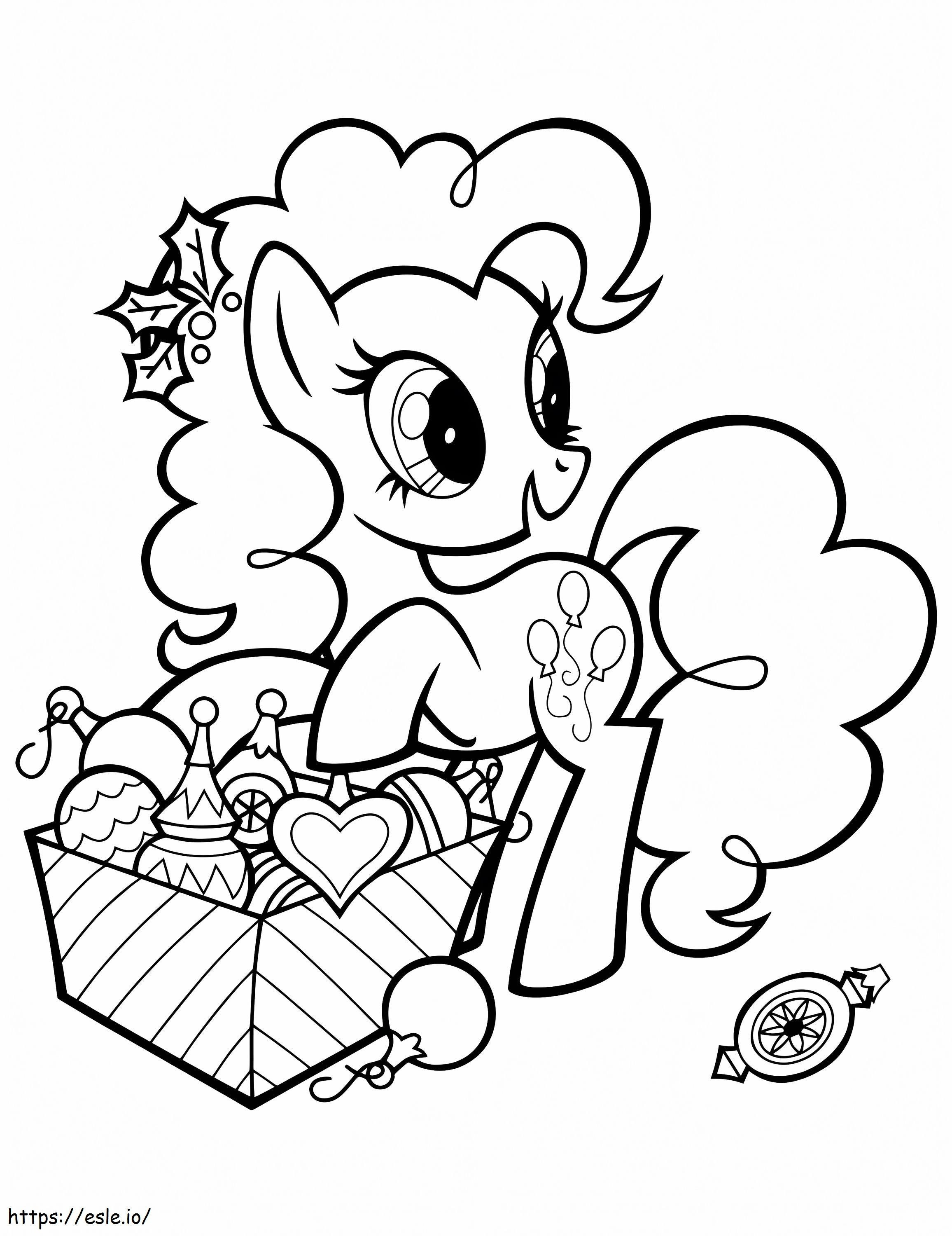 Pinkie pie on christmas coloring page