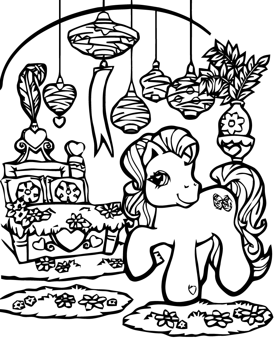 Free little pony drawing to print and color