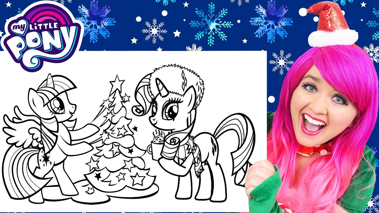 Coloring my little pony christmas pencils markers