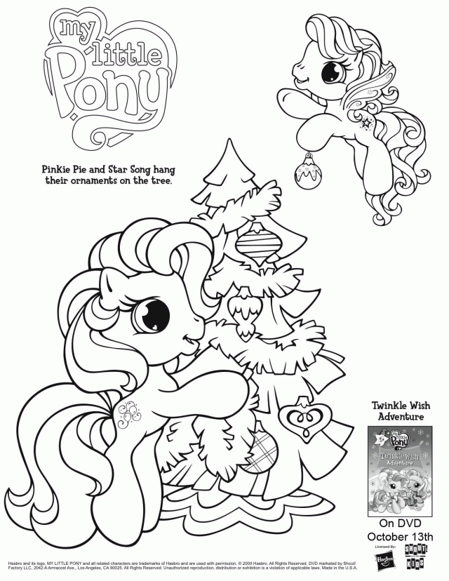 Printable my little pony christmas coloring pages