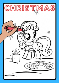 My little pony christmas coloring pages page by pagequest tpt