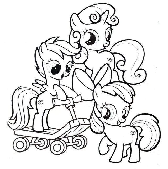 Exclusive picture of pony coloring page