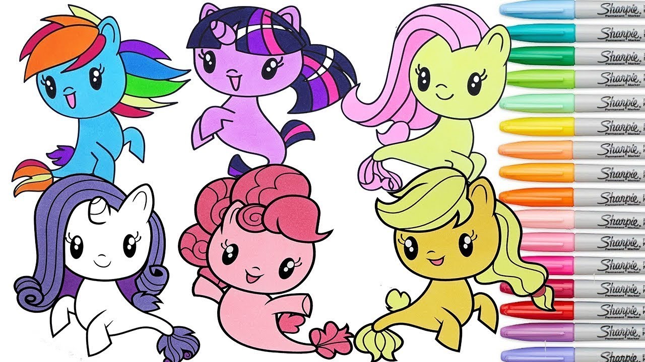 My little pony cutie mark crew coloring book page sea ponies