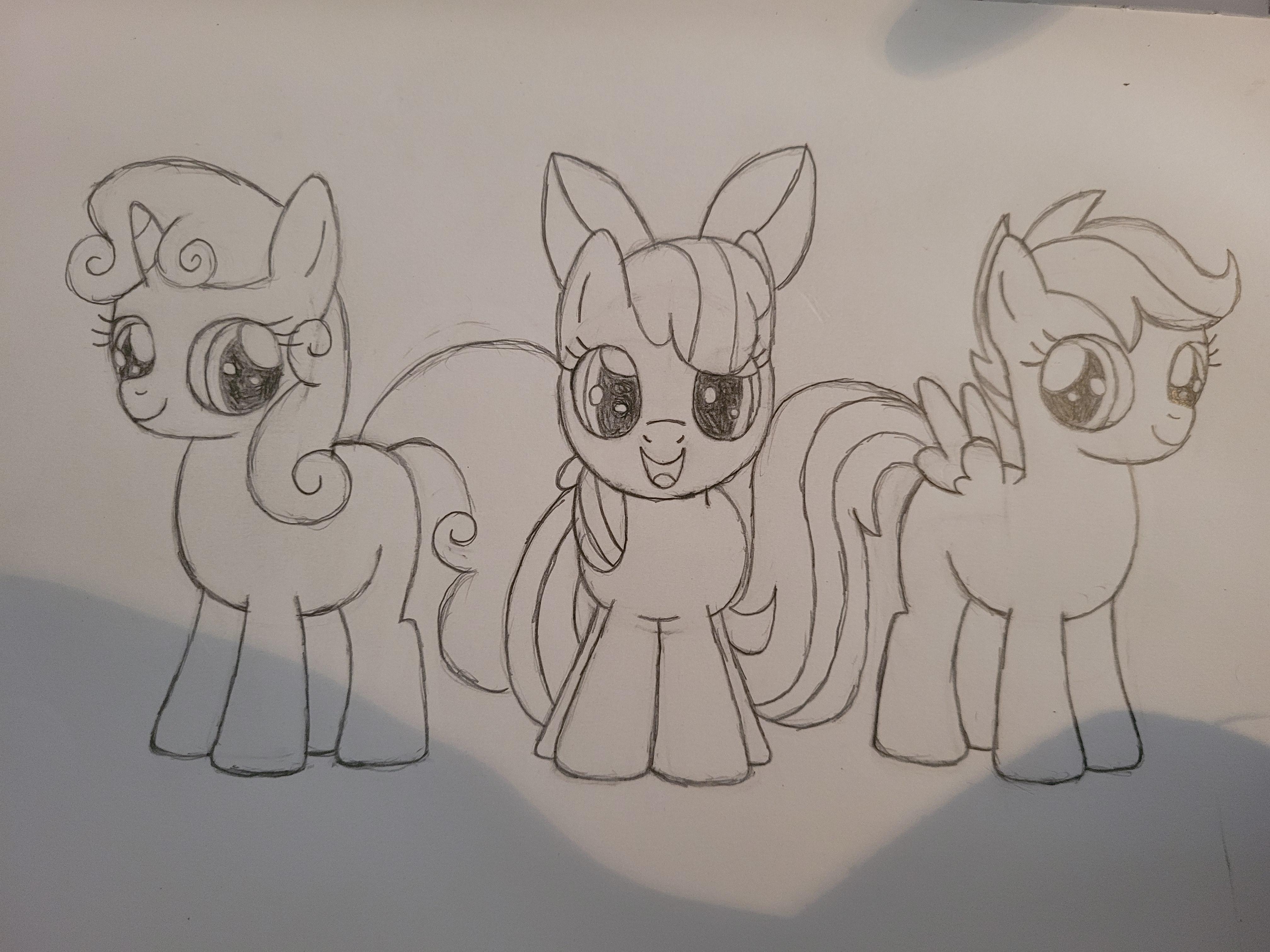 The cutie mark crusaders art by me rmlpdrawingschool