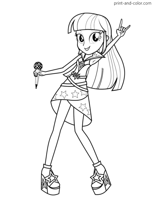 Equestria girls colouring pages main six edition rageregression