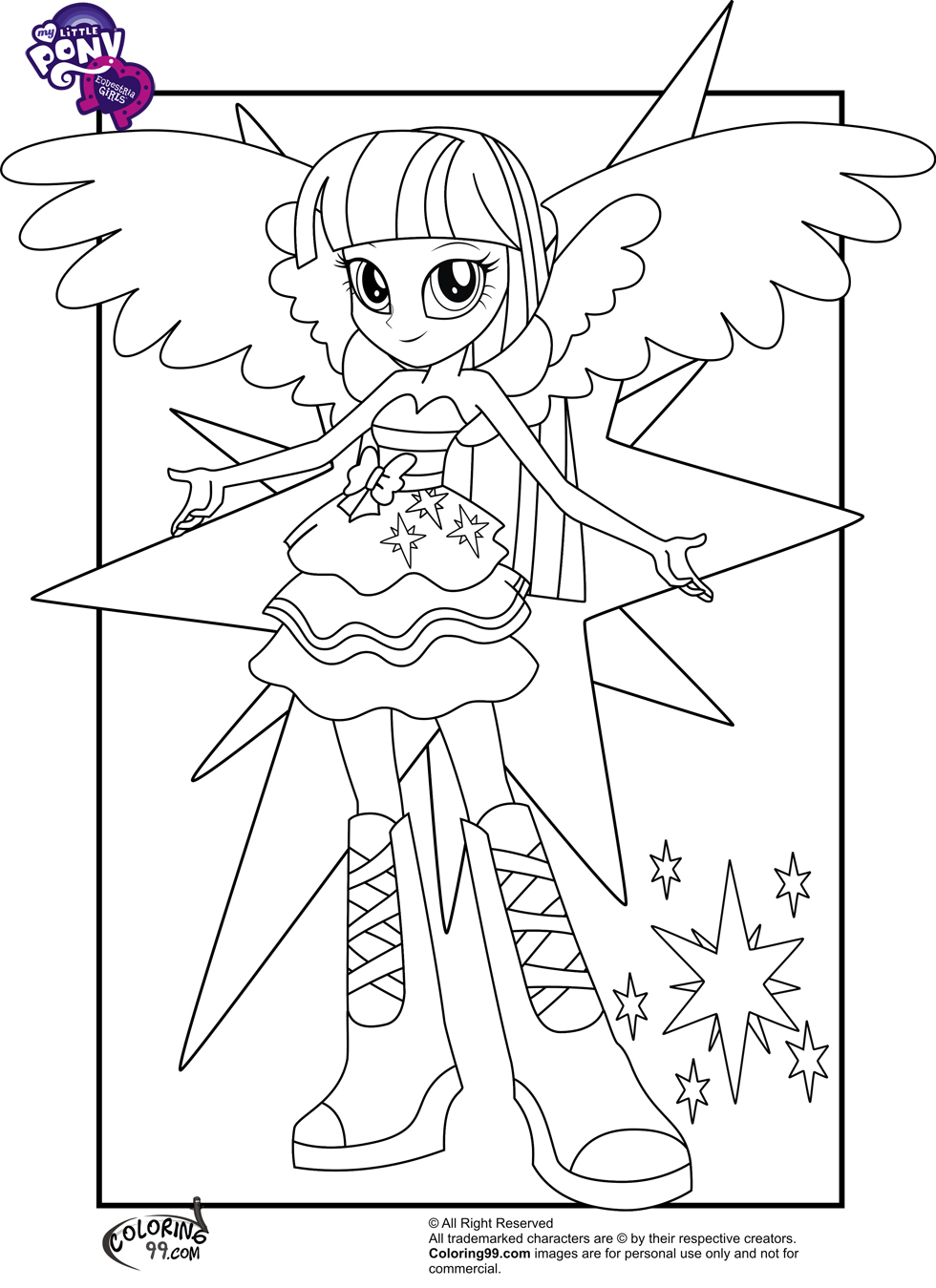 My little pony equestria girls coloring pages team colors