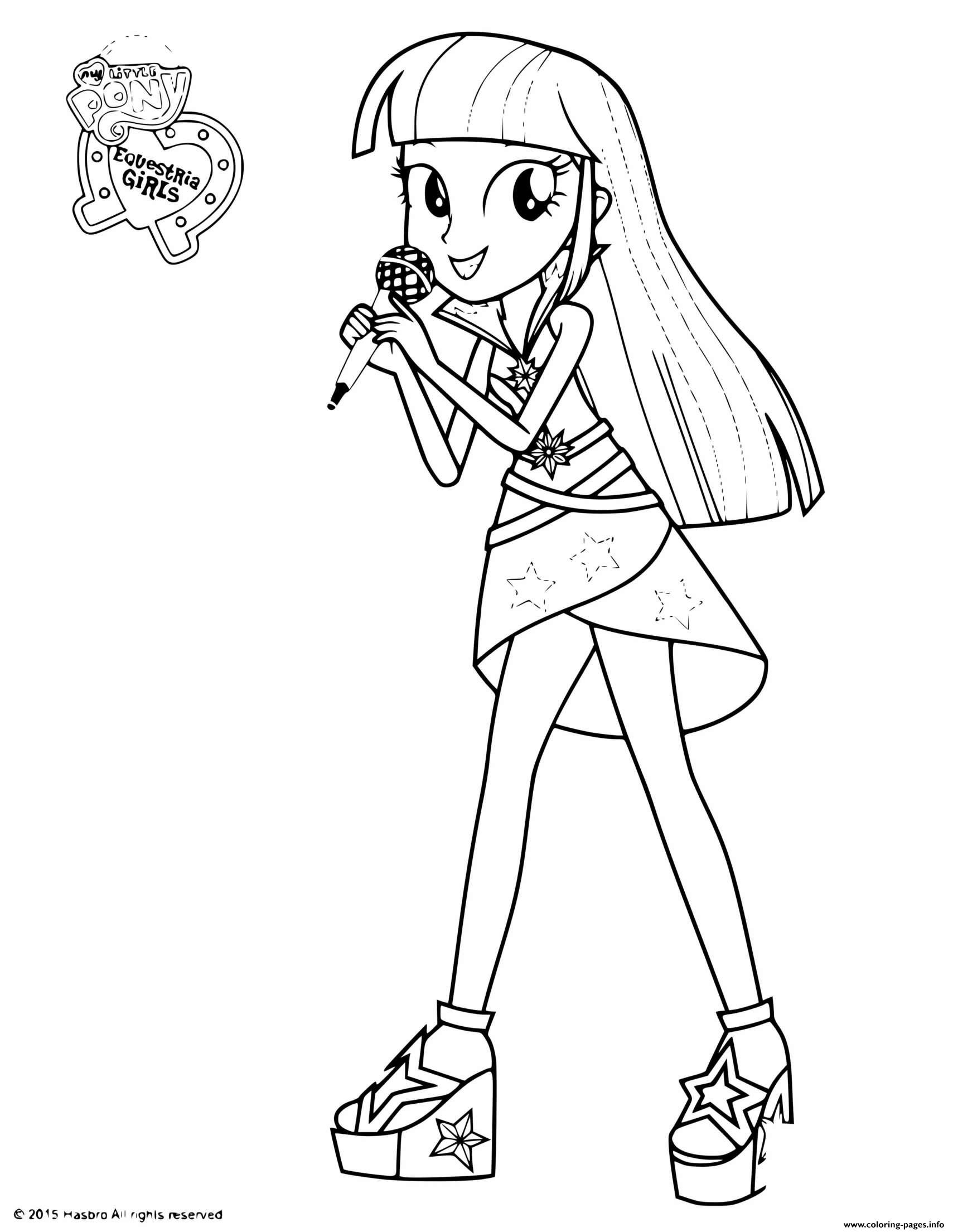 My little pony equestria girls twilight coloring page printable