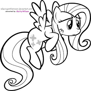 My little pony fluttershy coloring pages team colors