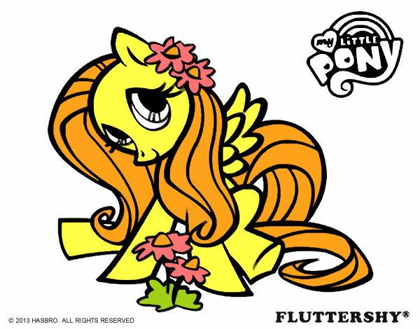 Colored page fluttershy painted by user not registered