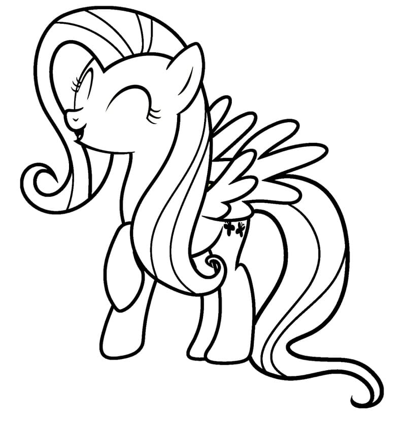 Cute fluttershy coloring page