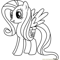 Fluttershy coloring pages for kids