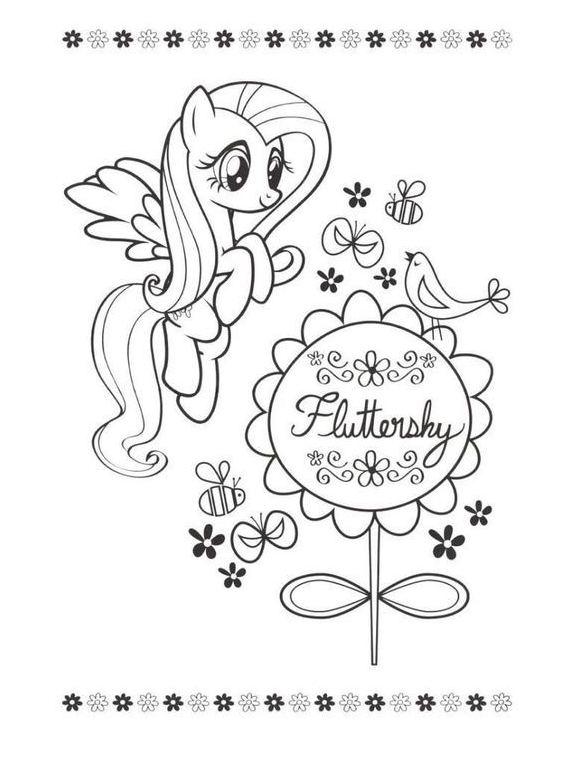 Mlp coloring fluttershy coloring page