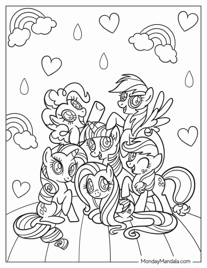 My little pony coloring pages free pdf printables