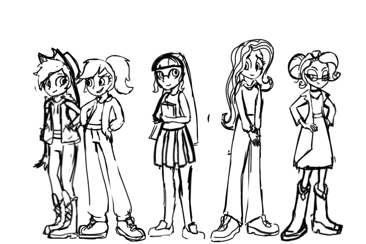 Mane equestria girls sketch rmylittlepony