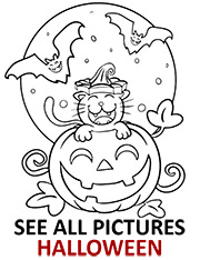 Ghost jack olantern coloring page