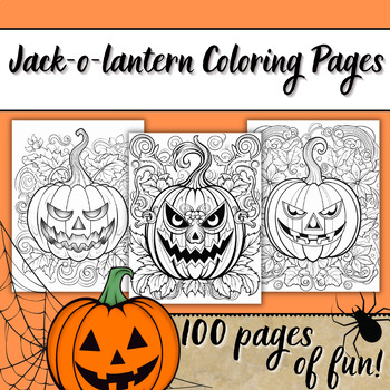 Jack o lantern coloring page tpt