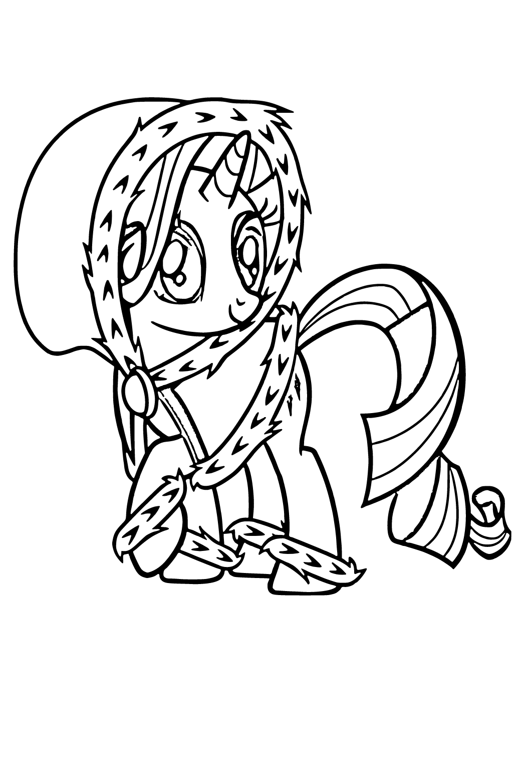 Free printable my little pony hood coloring page for adults and kids