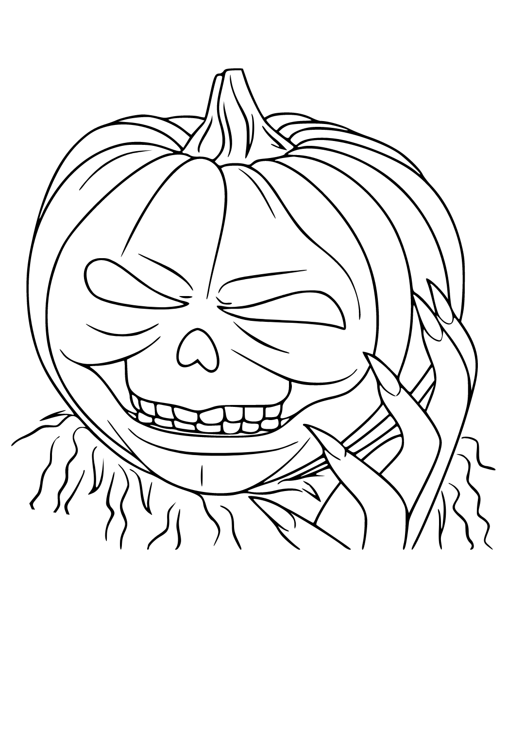 Free printable jack olantern hand coloring page sheet and picture for adults and kids girls and boys