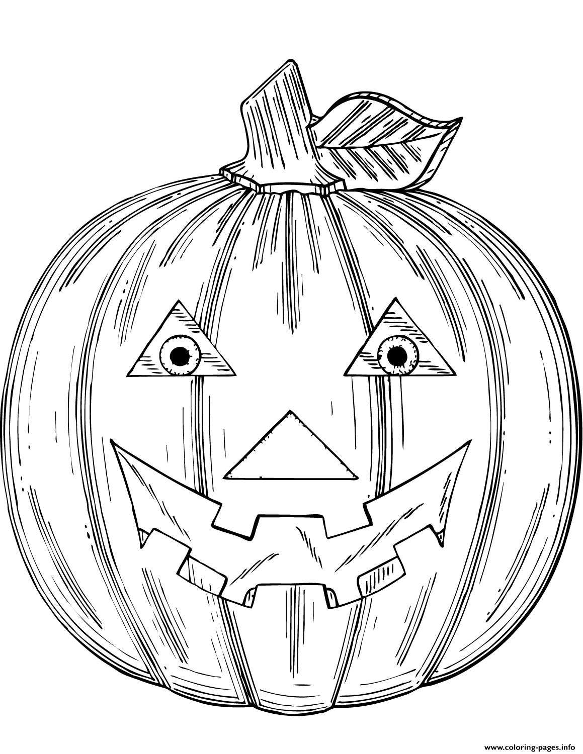 Jack o lantern halloween coloring page printable