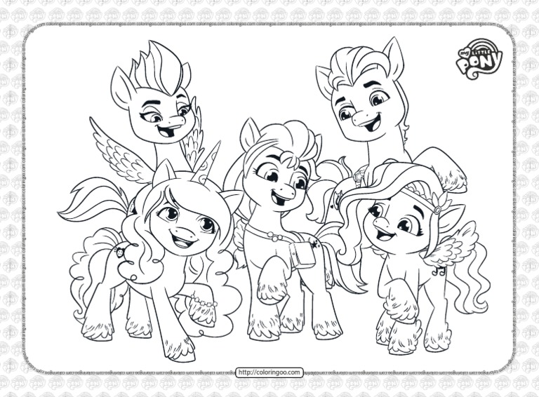 My little pony g characters coloring pages pdf