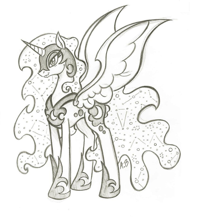Mlp nightmare moon drawing moon coloring pages my little pony coloring nightmare moon
