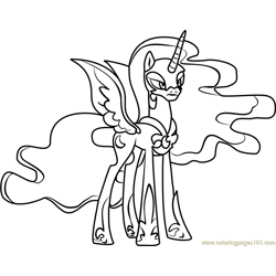 Nightmare moon coloring page for kids